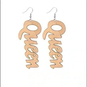 Peachy Queen Ethnic Women’s Ladies Large Wood Wooden Drop Earrings